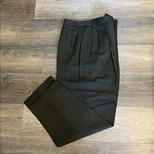 JH Collectibles Vintage Dark Green Pleated Lined Wool Trousers Pants Size 10